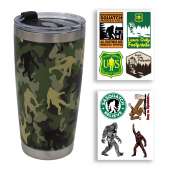 Squatch Metalworks - Green Camo - Stainless-Steel Tumbler with Lid