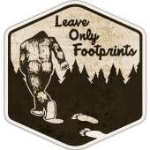 Leave Only Footprints VINYL STICKER (1 STICKER)