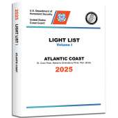 2025 USCG Light List I: Atlantic Coast - St. Croix River, Maine to Shrewsbury River, New Jersey - Book