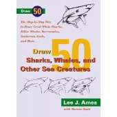Draw 50 Sharks, Whales and Other Sea Creatures