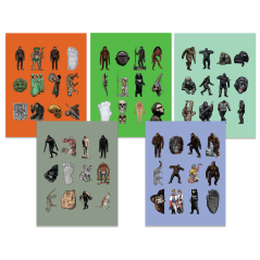 Slade Delastrode's Relict Hominoid Sticker Pack -  FIVE PACK - Paradise Cay Publications