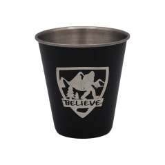 Bigfoot Believe Shield with USFS Department of Sasquatch - Stainless Steel Shot Glass - Paracay