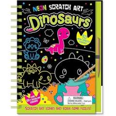 Neon Scratch Art Dinosaurs - Book - Paracay