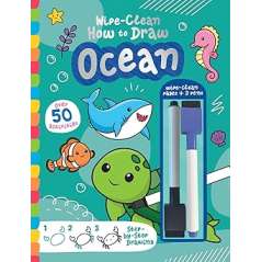 Wipe-Clean How To Draw Ocean - Book - Paracay