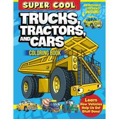 Super Cool Trucks, Tractors, And Cars Coloring Book - Book - Paracay