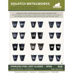 Squatch Metalworks Package Deal - Custom Shot Glasses (WHOLESALE ONLY) SPS09 - Paracay