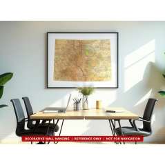 Colorado sectional chart wall map hanging in an office
