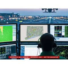 Connecticut sectional chart wall map on a control tower screen