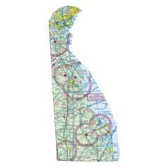 Delaware sectional chart wall map, decorative FAA chart, reference only