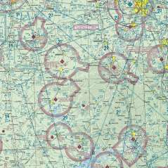 Close-up of the Kentucky sectional chart showing airports and airspace