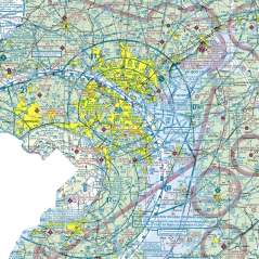 Close-up of the Maryland sectional chart showing airports and airspace