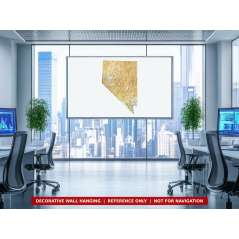 Nevada sectional chart wall map on an office wall