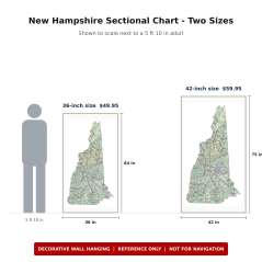 New Hampshire sectional chart wall map size comparison