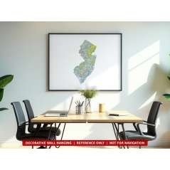 New Jersey sectional chart wall map hanging in an office