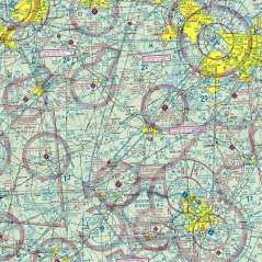 Close-up of the North Carolina sectional chart showing airports and airspace