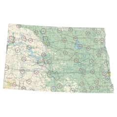 North Dakota sectional chart wall map, decorative FAA chart, reference only