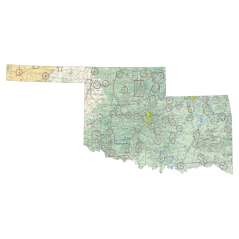 Oklahoma sectional chart wall map, decorative FAA chart, reference only