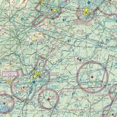 Close-up of the Virginia sectional chart showing airports and airspace