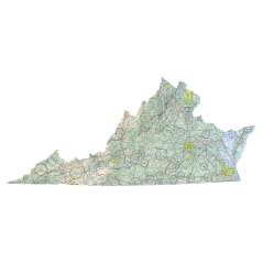 Virginia sectional chart wall map, decorative FAA chart, reference only
