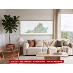 Virginia sectional chart wall map hanging in a living room