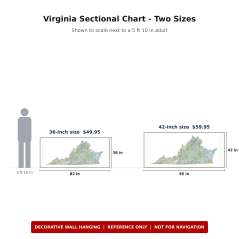 Virginia sectional chart wall map size comparison