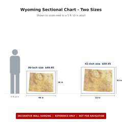 Wyoming sectional chart wall map size comparison