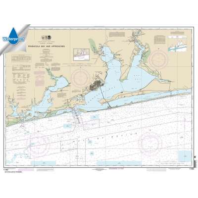 Waterproof NOAA Charts :Waterproof NOAA Chart 11382: Pensacola Bay and approaches