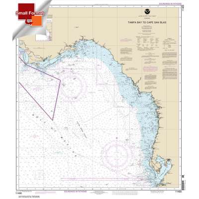 Gulf Coast NOAA Charts :Small Format NOAA Chart 11400: Tampa Bay to Cape San Blas