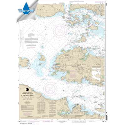 Waterproof NOAA Charts :Waterproof NOAA Chart 14774: Round I.: N.Y.: and Gananoque: Ont.: to Wolfe I.: Ont.