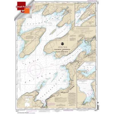 Great Lakes NOAA Charts :Small Format NOAA Chart 14811: Chaumont: Henderson and Black River Bays;Sackets Harbor;Henderson Harbor;Chaumont Harbor