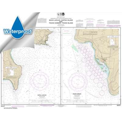 Pacific Coast NOAA Charts :Waterproof NOAA Chart 81071: Commonwealth of the Northern Mariana Islands Bahia Laolao: Saipan Island and Tinian Harbor: Tinian Island
