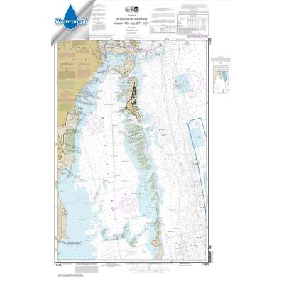 Atlantic Coast NOAA Charts :Waterproof NOAA Chart 11465: Intracoastal Waterway Miami to Elliot Key