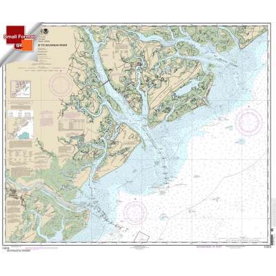 Atlantic Coast NOAA Charts :Small Format NOAA Chart 11513: St. Helena Sound to Savannah River