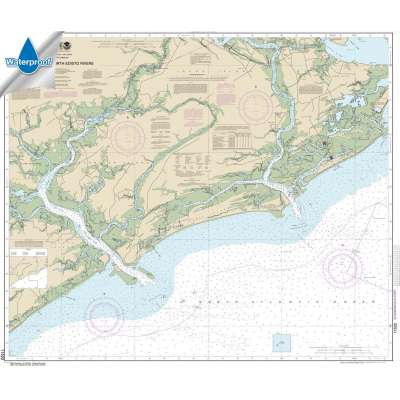 Atlantic Coast NOAA Charts :Waterproof HISTORICAL NOAA Chart 11522: Stono and North Edisto Rivers