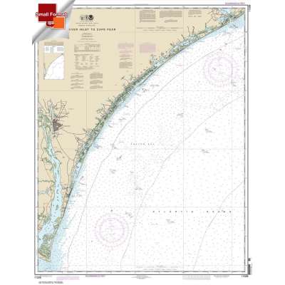 Atlantic Coast NOAA Charts :Small Format NOAA Chart 11539: New River Inlet to Cape Fear