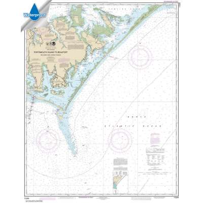 Atlantic Coast NOAA Charts :Waterproof NOAA Chart 11544: Portsmouth Island to Beaufort: Including Cape Lookout Shoals