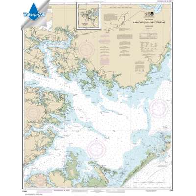Atlantic Coast NOAA Charts :Waterproof HISTORICAL NOAA Chart 11548: Pamlico Sound Western Part