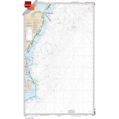 Atlantic Coast NOAA Charts :Small Format NOAA Chart 12200: Cape May to Cape Hatteras