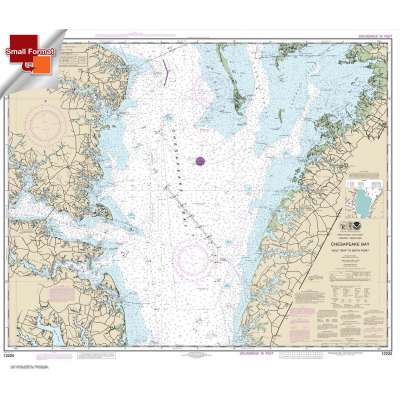Atlantic Coast NOAA Charts :Small Format NOAA Chart 12225: Chesapeake Bay Wolf Trap to Smith Point
