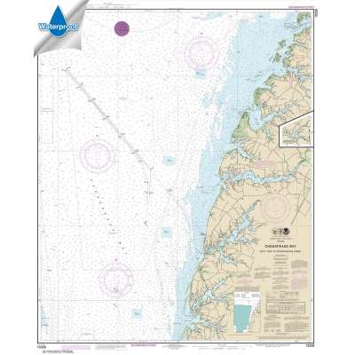 Atlantic Coast NOAA Charts :Waterproof HISTORICAL NOAA Chart 12226: Chesapeake Bay Wolf Trap to Pungoteague Creek