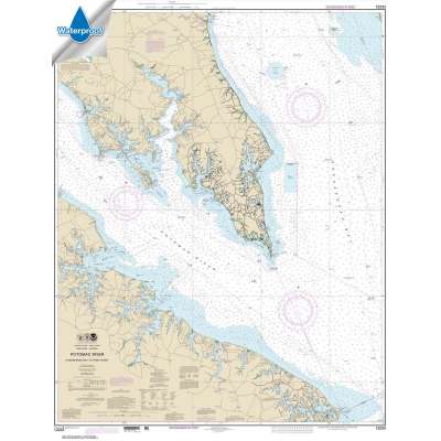 Atlantic Coast NOAA Charts :Waterproof HISTORICAL NOAA Chart 12233: Potomac River Chesapeake Bay to Piney Point
