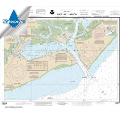 Atlantic Coast NOAA Charts :Waterproof NOAA Chart 12317: Cape May Harbor