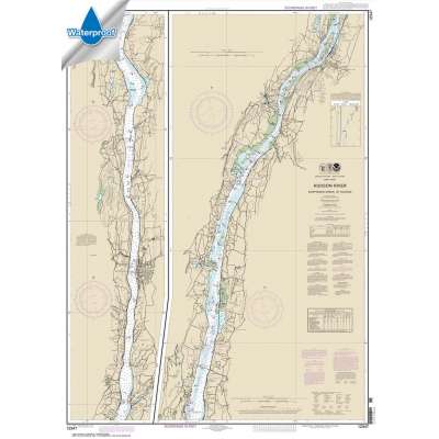 Waterproof NOAA Chart 12347: Hudson River Wappinger Creek to Hudson