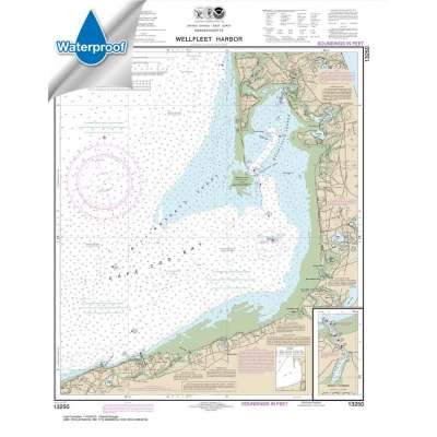 Atlantic Coast NOAA Charts :Waterproof NOAA Chart 13250: Wellfleet Harbor; Sesuit Harbor