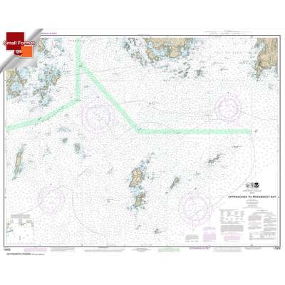Atlantic Coast NOAA Charts :Small Format NOAA Chart 13303: Approaches to Penobscot Bay