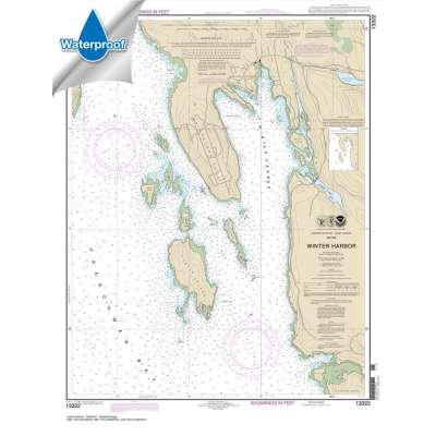 Atlantic Coast NOAA Charts :Waterproof NOAA Chart 13322: Winter Harbor