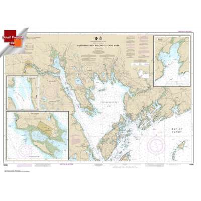 Atlantic Coast NOAA Charts :Small Format NOAA Chart 13398: Passamaquoddy Bay and St. Croix River; Beaver Harbor; Saint Andrews; Todds Point