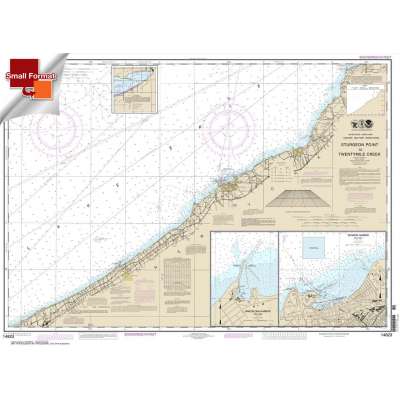 Great Lakes NOAA Charts :Small Format NOAA Chart 14823: Sturgeon Point to Twentymile Creek;Dunkirk Harbor;Barcelona Harbor