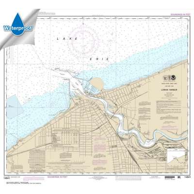 Waterproof NOAA Charts :Waterproof NOAA Chart 14841: Lorain Harbor