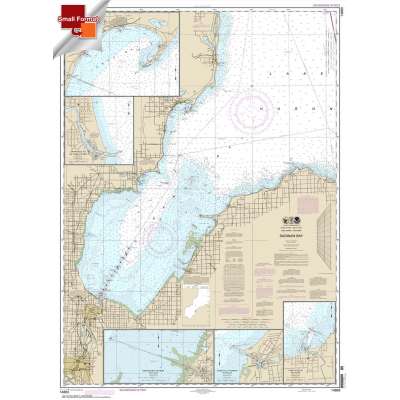 Great Lakes NOAA Charts :Small Format NOAA Chart 14863: Saginaw Bay;Port Austin Harbor;Caseville Harbor;Entrance to Au Sable River;Sebewaing Harbor;Tawas Harbor